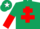 Silk - DARK GREEN, red cross of lorraine, halved sleeves, dark green cap, white star