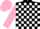 Silk - Black and White check, Pink sleeves and cap