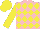 Silk - PINK and YELLOW diamonds, YELLOW sleeves and cap