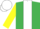 Silk - EMERALD GREEN, white panel, yellow sleeves, white cap