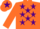Silk - Orange, Purple stars, Orange cap, Purple star