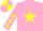 Silk - Pink, Yellow star, Pink sleeves, Yellow stars, quartered cap