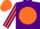 Silk - PURPLE, orange disc, striped sleeves, orange cap