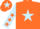 Silk - Orange, Light Blue star, Light Blue sleeves, Orange stars, Orange cap, Light Blue star