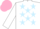 Silk - White, Light Blue stars, Pink cap