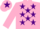 Silk - PINK, purple stars, purple star on cap