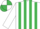 Silk - White and Emerald Green stripes, White sleeves, quartered cap