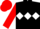 Silk - Black, White triple diamond, Red sleeves and cap