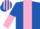 Silk - ROYAL BLUE, pink panel, halved sleeves, striped cap