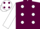Silk - Maroon, White spots and sleeves, White cap, Maroon spots