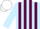 Silk - Light Blue and Maroon stripes, White cap