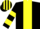Silk - BLACK, yellow panel, hooped sleeves, striped cap