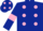 Silk - Dark Blue, Pink spots, armlets and spots on cap