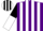 Silk - Purple and White stripes, Black and White halved sleeves, Black and White striped cap