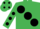 Silk - Emerald Green, large Black spots, Emerald Green sleeves, Black spots and cap