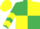 Silk - Emerald Green and Yellow (quartered), chevrons on sleeves, Yellow cap