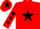 Silk - Red, Black star, diamonds on sleeves, Red cap, Black star