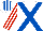 Silk - White, Royal Blue cross belts, White and Red striped sleeves, White and Royal Blue striped cap
