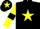 Silk - Black, Yellow star, Yellow sleeves, Black armlets, Black cap, Yellow star