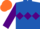 Silk - ROYAL BLUE, purple triple diamond & sleeves, orange cap