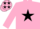 Silk - PINK, black star, pink cap, black stars