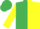 Silk - EMERALD GREEN and YELLOW (halved), YELLOW sleeves, EMERALD GREEN cap