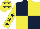 Silk - Dark Blue and Yellow (quartered), Yellow sleeves, Dark Blue stars and stars on cap