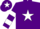Silk - Purple, White star, hooped sleeves and star on cap