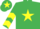 Silk - Emerald Green, Yellow star, chevrons on sleeves, Emerald Green cap, Yellow star