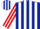 Silk - Dark Blue and White stripes, Red and White striped sleeves