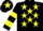 Silk - Black, Yellow stars, hooped sleeves and star on cap