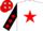 Silk - White, red star, black sleeves, red stars