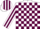Silk - White and Maroon check, striped sleeves and cap