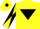 Silk - Yellow, Black inverted triangle, diabolo on sleeves, Yellow cap, Black diamond