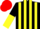Silk - Black and Yellow stripes, halved sleeves, Red cap
