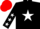 Silk - BLACK, white star, white stars on sleeves, red cap