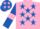 Silk - Pink, Royal Blue stars, Royal Blue sleeves, Pink armlets and stars on cap