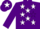 Silk - Purple, white stars, white and purple diabolo on sleevees, purple cap, white star