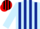 Silk - LIGHT BLUE & DARK BLUE STRIPES, black & red striped cap