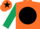 Silk - Orange, Black disc, Dark Green sleeves, Orange cap, Black star