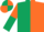 Silk - Dark Green and Orange (halved), sleeves reversed, Dark Green and Orange quartered cap