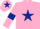 Silk - Pink, Dark Blue star, armlets and star on cap