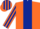 Silk - Orange, Dark Blue stripe, striped sleeves and cap