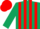Silk - Dark green and red stripes, red cap