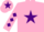 Silk - Pink, Purple star, diamonds on sleeves, Pink cap, Purple star