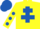 Silk - Yellow, Royal Blue Cross of Lorraine, Yellow sleeves, Royal Blue spots, Royal Blue cap