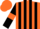 Silk - Orange and Black stripes, Black sleeves, Orange armlets, Orange cap