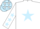 Silk - White, Light Blue star, White sleeves, Light Blue stars and cap