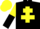 Silk - BLACK, yellow cross of lorraine, yellow & black halved sleeves, yellow cap