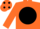 Silk - ORANGE, black disc, orange cap, black spots
